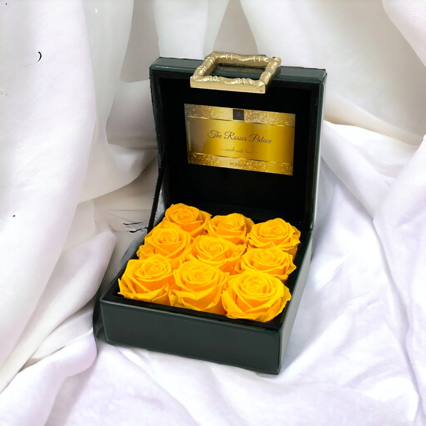 Luxury Green Crystal Box (L) (9 Roses)