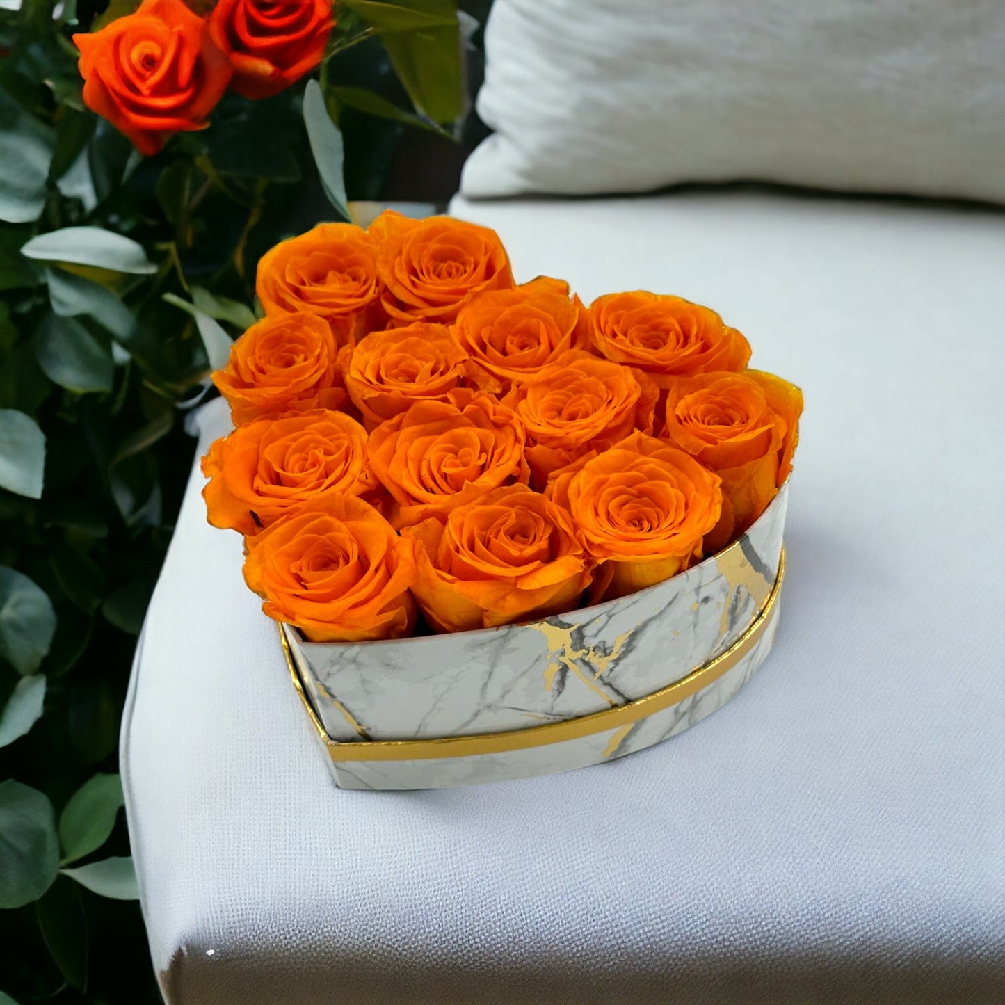 Mini Heart Yellow Roses (13 Mini Roses)